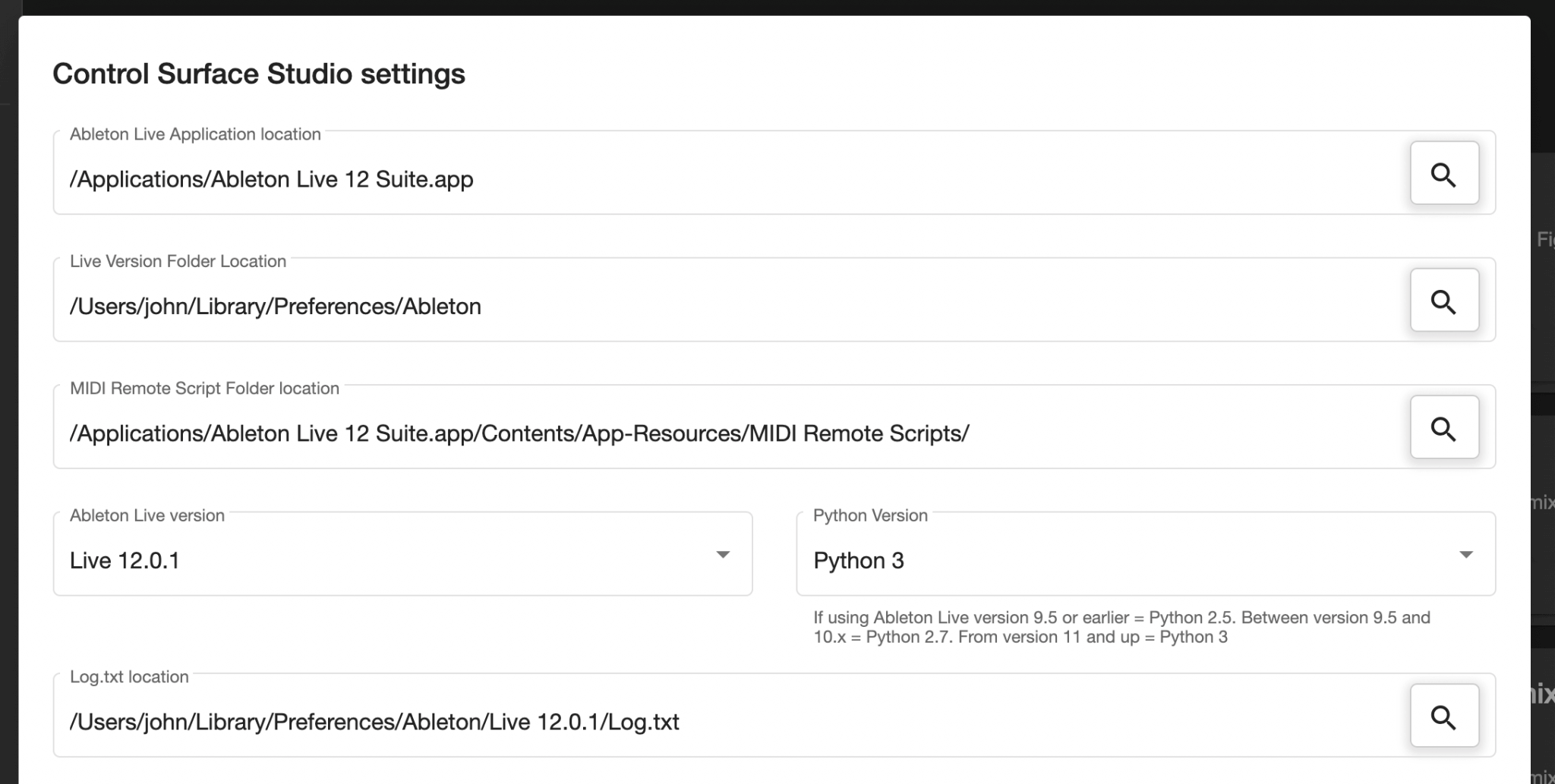 Control Surface Studio settings Menu - Remotify Community
